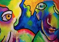 Zerbrechlich - Fröhliches abstraktes Porträt