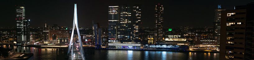 Rotterdam skyline bij nacht von Sander Laurey