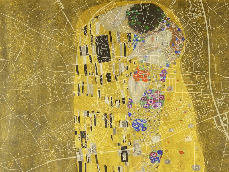 Karte von Venray dem Kuss von Gustav Klimt von De Kaartenwinkel