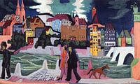 Vue de Bâle et du Rhin par Ernst Ludwig Kirchner (1927-1928)