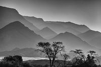 Paysage de dunes en noir et blanc en Namibie