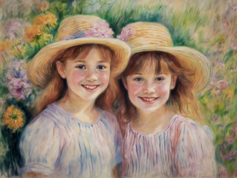 Portrait of twins by Kees van den Burg