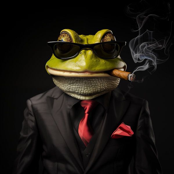 Frosch mit Zigarre und Sonnenbrille von TheXclusive Art