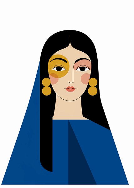 Bauhaus Woman in Blue by Media Jeka