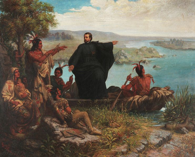 Pere Marquette and the Indians, Wilhelm Lamprecht by Masterful Masters