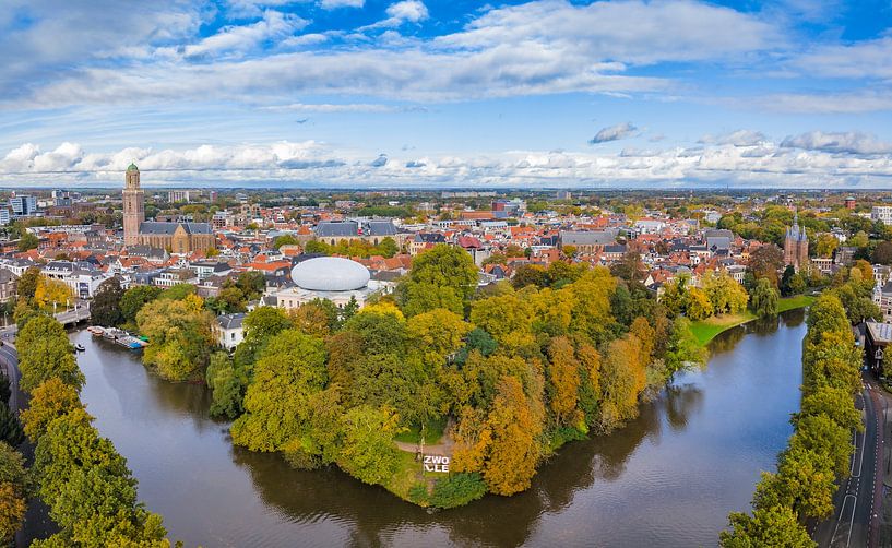 Zwolle city aerial view during a beautiful autumn day by Sjoerd van der Wal Photography