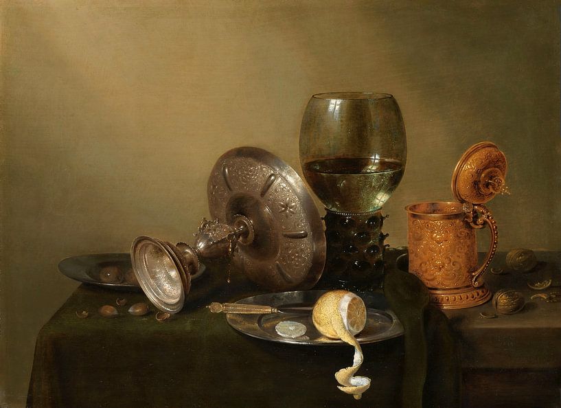 Stillleben mit vergoldetem Pokal, Willem Claesz. Heda von Meisterhafte Meister