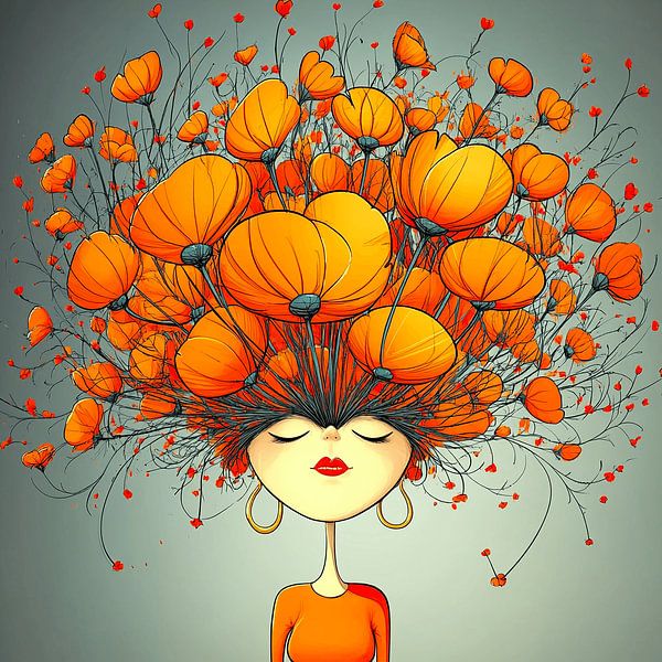 Orange Headdress by Karina Brouwer