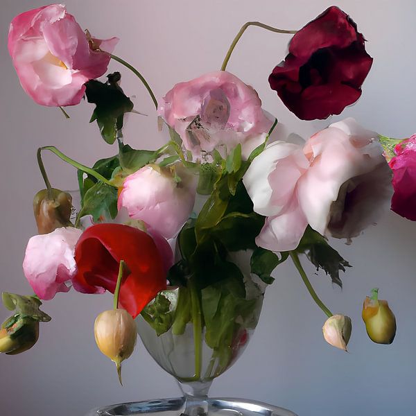 still life with flowers by Jacco Hinke