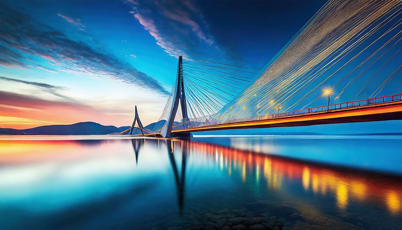 Sea with a bridge by Mustafa Kurnaz