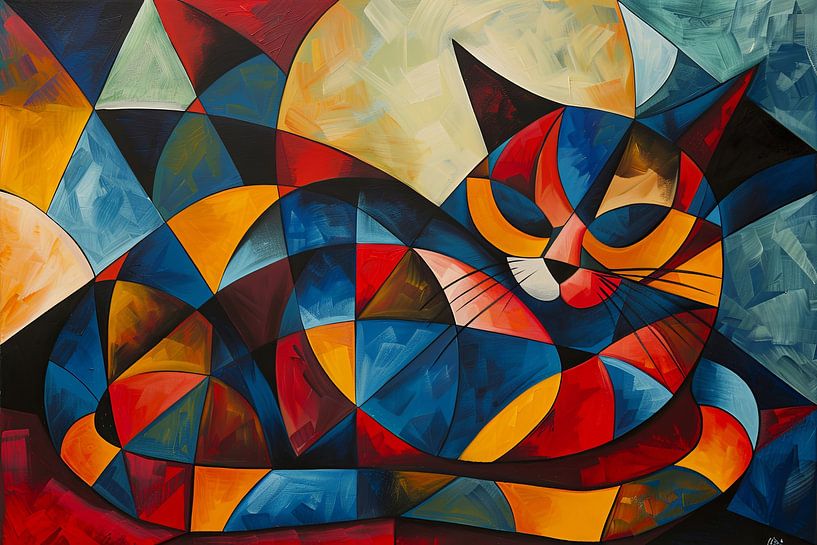 Kubistische Katze von Poster Art Shop