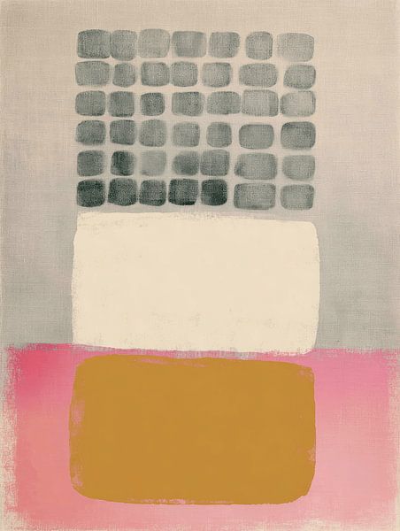 Modernes Abstraktes im japanischen Stil mit rosa Akzent von Japandi Art Studio