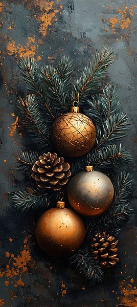 Christmas baubles | Golden Christmas Decor by Art Whims