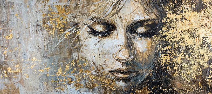 Woman Golden Portrait | Whispered Gold Essence by Art Whims