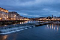Blaue Stunde in der historischen Stadt Florenz