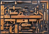 Sammlung Vintage Möbelmacher Werkzeuge