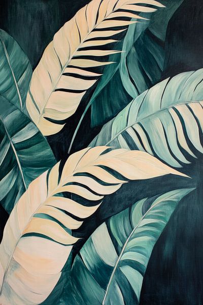 Tropische Blattmuster – Pastellfarben von Poster Art Shop