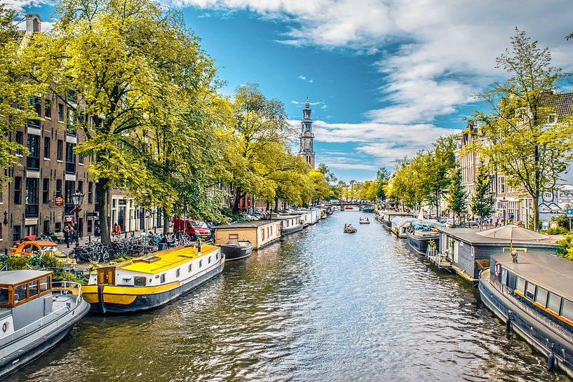 Houseboats on the Prinsengracht, Amsterdam by Rietje Bulthuis