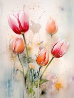Tulips in abstract character
