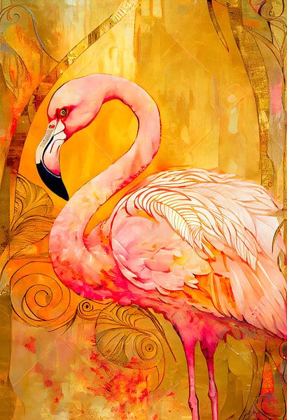 Der elegante Flamingo in Gold von Whale & Sons