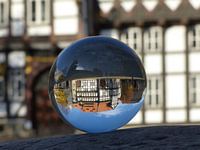 Handwerkskammer and half-timbered houses on Burgplatz in Braunschweig