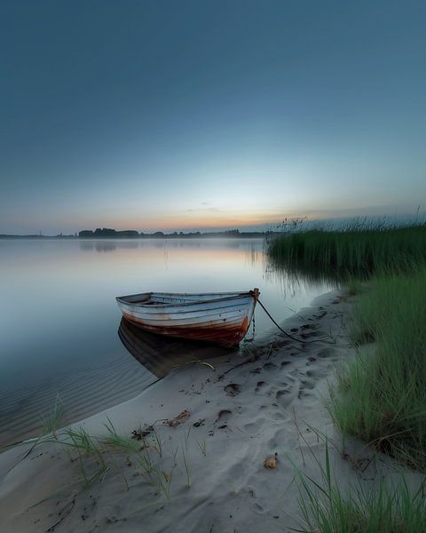 Mystical light, floating boat by fernlichtsicht