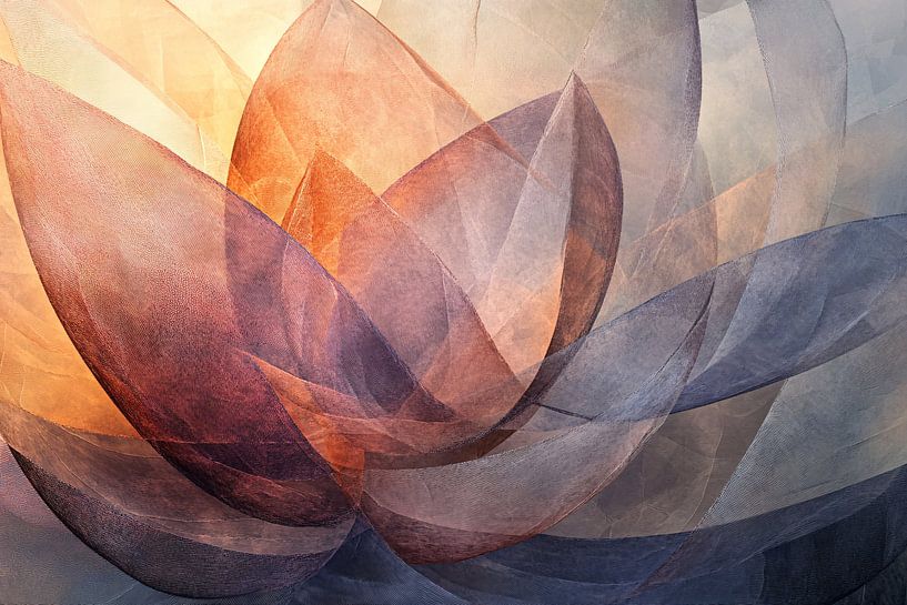 Abstracte lotus bloem in lagen van Art & Soul Creations
