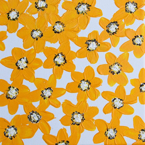 Blumen gelb braun weiß von Bianca ter Riet