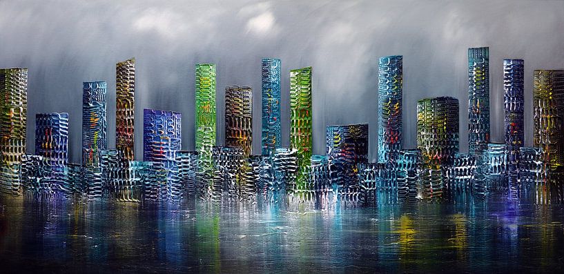 Skyline Stadt von Gena Theheartofart