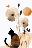 Een Kitten in Japandi Abstract Minimalisme