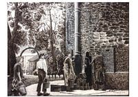 Wasserpumpe hinter der Sint Piter Kirche in Grouw.