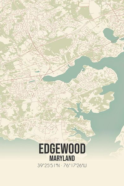 Vintage map of Edgewood (Maryland), USA. by Prints of Place