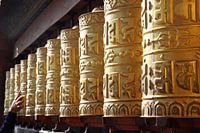 Prayer wheel at temple in Nepal