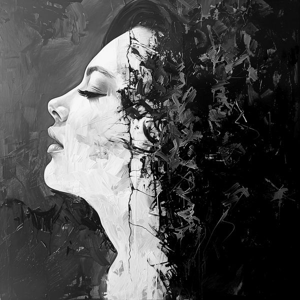 Portrait of a lady in black and white by Black Coffee
