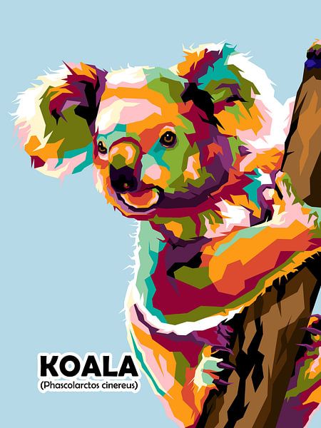 Animal australien endemik KOALA dans le pop art incroyable par miru arts