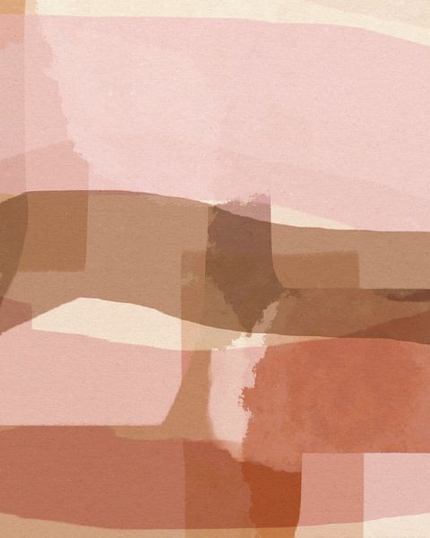 Abstract landschap. Ochtend in de heuvels. van Dina Dankers