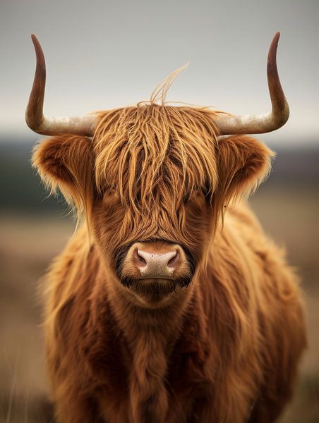 Junger schottischer Highlander auf dem Feld von Eva Lee