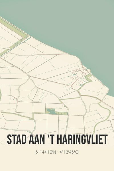 Alte Karte von Stad aan 't Haringvliet (Südholland) von Ortsdrucke