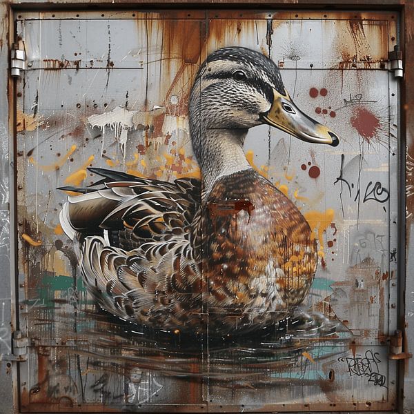 Graffiti femelle colvert rouille métal urbain détaillé par gm_designs