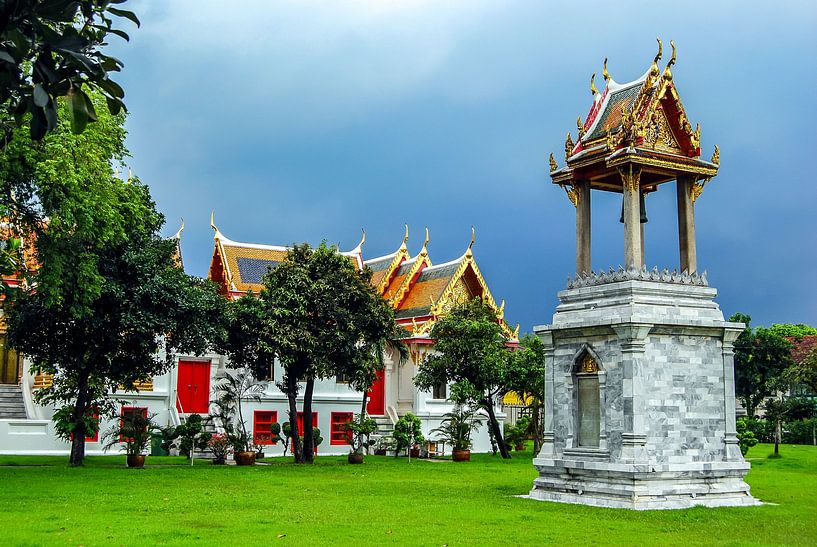 Buddhism temple Wat Benchamabohit in Bangkok Thailand by Dieter Walther
