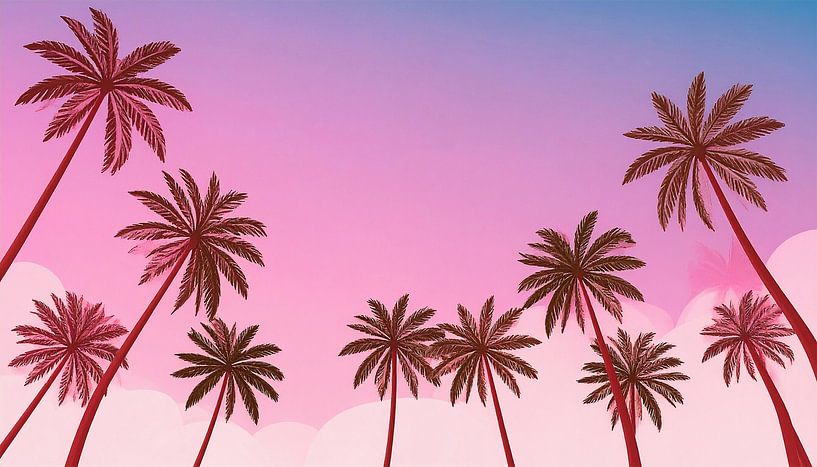 Palmiers rétro vintage avec nuages par Mustafa Kurnaz
