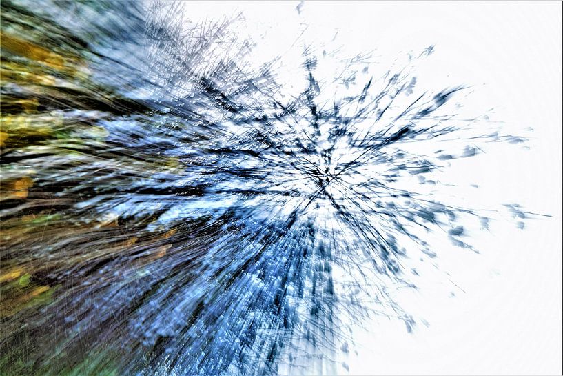 Abstrakte und dynamische farbenfrohe Zoom-Burst-Arbeit von Maud De Vries