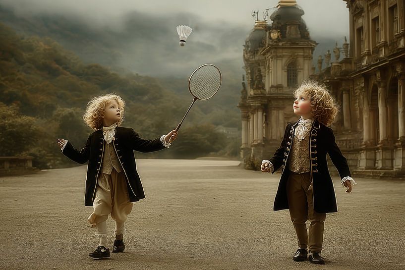 Deux frères nobles au château - Joyeuse peinture par Dessins et peintures de Peter Pen