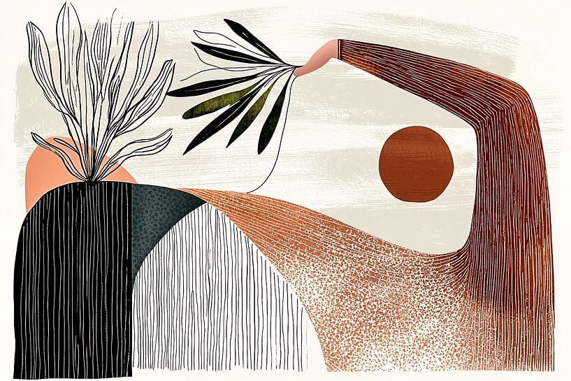 Abstrakte Linien und Pflanzen von Imperial Art House