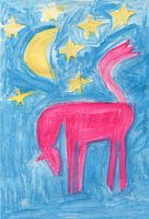 cheval, lune et étoiles