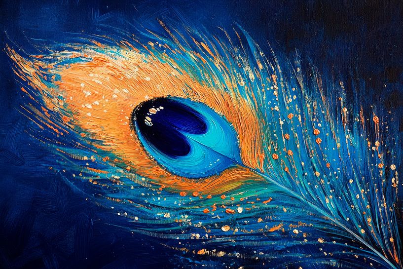 Plume de paon aux couleurs vives par Poster Art Shop