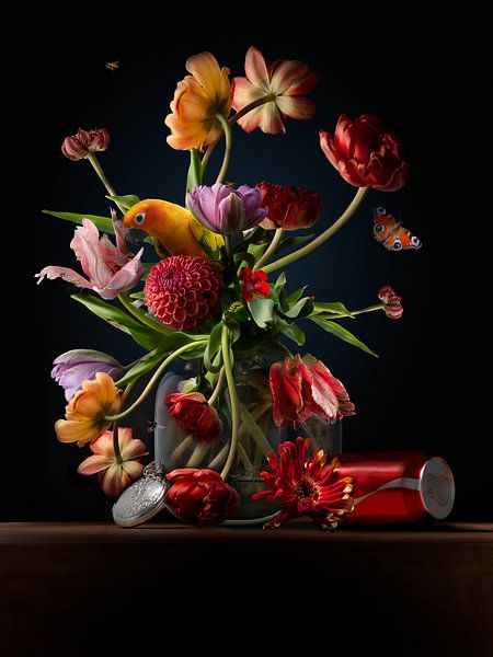 Moderne zeitgenössische Blumen Stillleben von Sander van Laar