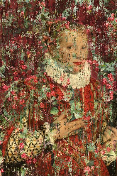 Rubinrote Dame hinter der Himbeere von Behindthegray