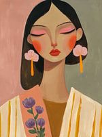 Portrait coloré, moderne et abstrait