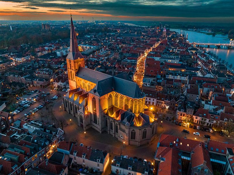 Kampen Bovenkerk in the old town during sunset by Sjoerd van der Wal Photography